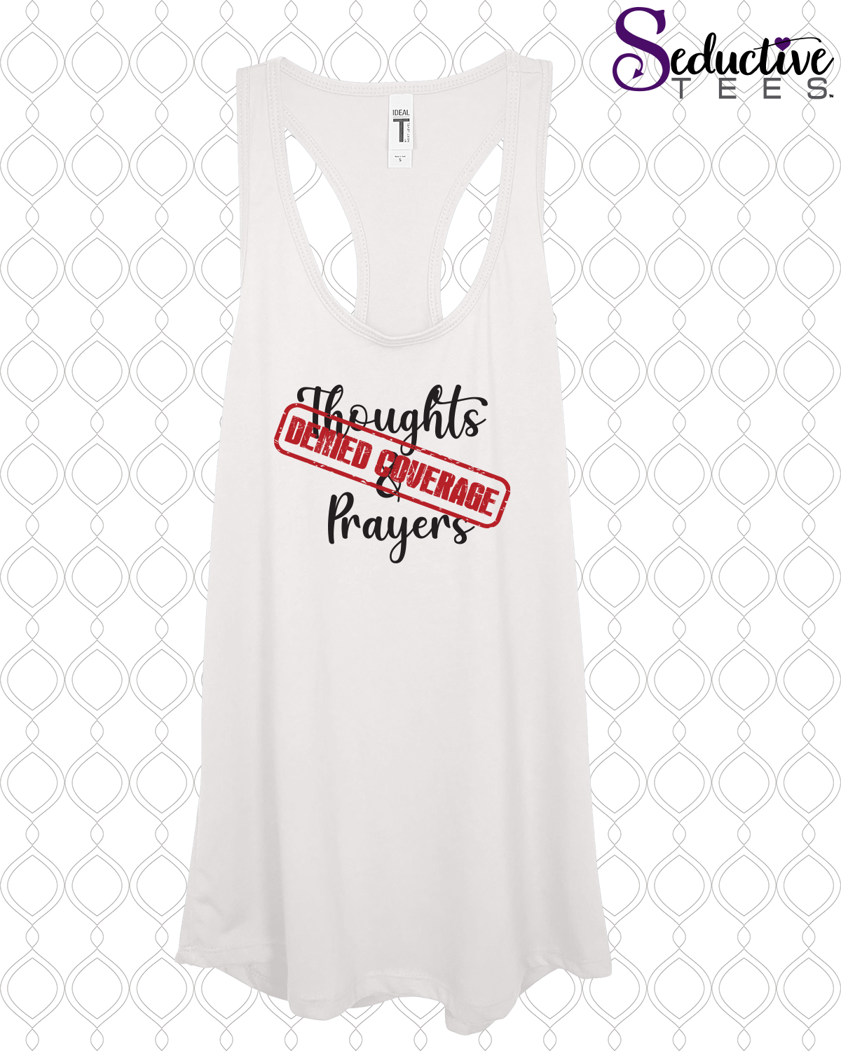 Thoughts and Prayers Denied Coverage Flowy Tank